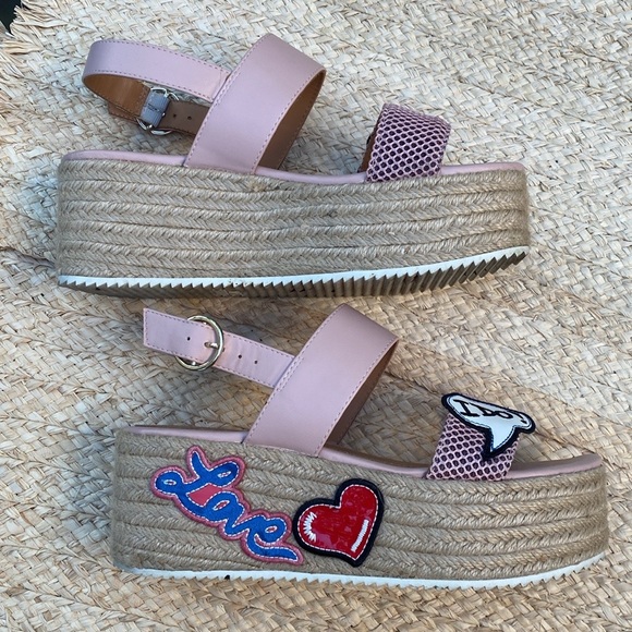 Love Moschino fun I DO pink espadrille sandals - Picture 10 of 14
